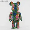 Bearbrick Andy Warhol Flower Cherry Blossom Building Block Bear 400% Fashion Doll Violent Bear Ornament G220524