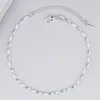 Cavigliere moda argento sterling 925 per le donne smerigliato lucido oliva perline braccialetto catena alla caviglia piede gioielli ragazza regali cavigliere Kirk22