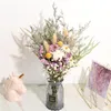 Dekoracyjne kwiaty wieńce gipsophila bukiet róży suszona kwiat stokrotka mieszanka ślubna kwiatowy z wazonami świeże dekoracje do salonu facie