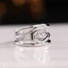 2022 Beach Thin Ring Ocean Sea Wave Ring Vacation Holiday Promise Statement Rings For Women Couples Fashion Jewelry