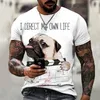 Camiseta de impressão de animais para cães camiseta harajuku tee gráfica de verão