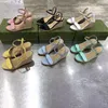 Ladies Designer Wedge Sandals Leather Platform Espadrilles Summer Outdoor Party Wedding Shoes Slingback Heels Fashion Classic Sandaler