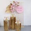 3PCS Acrylic Trays Cylinder Cake Holder Wedding Decoration Dessert Table Floral Billboard Flower Rack Backdrop Arch Pedestal Stand Party Balloon Background