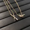 Fashion simplicity nail-style necklace The jewel girl set diamond A couples gift Designer jewelry Top quality18-karat gold There a250C