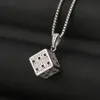 Nya designade Dice Pendant Necklace Luxurious Micro Inlays Diamonds Men Women Hip Hop Punk Halsband Designer Smycken Högkvalitativ 09