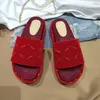 Plattformar mode sandaler g designers platt tofflor glider flip flops gummi plattform broderi sandal duk äkta läder toffel storlek 35-44