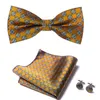 Papillon Vendita in fabbrica Cravatta di seta di alta qualità Fazzoletto Fazzoletti da taschino Set di gemelli Paisley Arancione Accessori di abbigliamento Fiocco