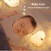 Cat LED Night Light Touch Sensor Remote Control Colorful Silicone USB Rechargeable Bedroom Bedside Lamp for Children Baby Gift 220727