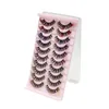 10 Pairs Color Eyelashes Natural Soft Colored Faux 3D Mink Eyelash Cruelty Free Colorful Eye Lashes Extension Makeup