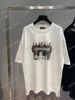 22SS Erkek Kadın Tasarımcılar T Shirt Tee Model Mektubu Paris Baskı Kısa Kollu Mürettebat Boyun Sokak Giyim