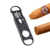 Glass Pipe Custom Logo Cigar Punch Cutter Scissors rostfritt st￥l Metall Portabla cigarrtillbeh￶r