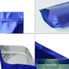 100 sztuk / partia Matowy Blue Aluminiowa Folia Żywności Pakiet Torba Stand Up Zamek Zip Lock Wielokrotnego użytku Reklosable Cukierki Nuts Suszone owoce przekąski Kawa