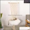 Chat Swing Hamac Boho Style Cage Lit À La Main Suspendu Sommeil Chaise Sièges Gland Chats Jouet Jouer Coton Corde Animaux Maison Drop Delivery3336