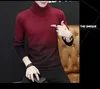 Męski golf sweter pullovery męskie jesienne zima szczupły fit dzianiny swetry swobodny gradient patchwork Sweater Knitwear 220813