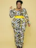 Plus Size Dresses 4XL For Women Clothes Long Sleeve Robes 2022 Autumn Leopard Print Streetwear Oversize Maxi DressPlus