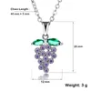 Подвесные ожерелья Творое сладкое христаллическое фиолетовое ожерелье виноградного винограда Милый фруктовый циркон для женщин -ювелирных украшений для женщин