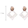 Stud akrylörhängen uttalande droppe för kvinnor geometriska fyrkantiga ihåliga dingle örhängen 2022 brincos mode smyckenstud