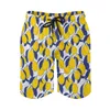 Men's Shorts Cute Lemon Pattern Board Fruit Design Lovers Beach Elastic Waist Custom Swim Trunks Plus Size 3XLMen's