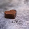 Caixas de armazenamento de jóias de madeira em branco DIY gravura casamento retro coração em forma de caixa de anel criativo pacote de embalagens JLA13061