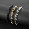 Chains Silver/Gold/Balck Stainless Steel Link Chain Bracelet With U-Buckle Fashion Bangle For WomenChains