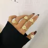 Neuester Mode-Mode-Gold-Farbkettenring für Frauen A-Z-Buchstaben Verstellbarer Öffnungsring Schmuck Femelle Bague256X