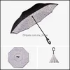 Paraplyer hushåll diverse hem trädgård ll dubbel lager inverterat paraply vindtät omvänd c-krok självstativ regn revers dh62u
