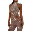 Women's Jumpsuits & Rompers Women's Clothing Jumpsuit Sprinkling Gold Sexy Sleeveless Trousers For Party Club Spring Autumn Women SetWom