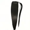 Wrap Ponytail 100% cheveux humains Remy droite coiffure européenne 100g Clip in Extensions queue de cheval avec fermeture