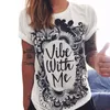 Summer Top Shirts Women T Shirt Graffiti Print T-shirt TEES TOPS Modna White S M L XL XXL XXXL
