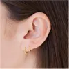 Hoop & Huggie Ear Clip Earrings C-Shaped Point Diamond Alloy Stud Personality Shiny Gifts For Women GirlsHoop