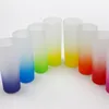 US Warehouse Gradiente 3oz Rainbow Bottom sublimação de sublimação fosca colorida garrafa de água de água de vidro Copo do copo Z11