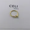 Hoop Huggie Brand Koreansk Enkel Modestil Tillbehör Knot Circle Finger Ring For Women Mässingspläterad 18K guld Hög kvalitet Hoop