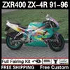 カワサキニンジャZX4R 400cc ZXR-400 1991のフェアリングキット1992 1992 1993 94 95 96ボディ12DH.76 ZXR 400 CC ZX-4R ZX 4RカウリングZXR400