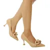 패션 - 프랑스 봄과 여름 큰 크기 체인 버클 하이힐 여성의 고전 기질 얇은 발 뒤꿈치 뾰족한 단일 신발 메리 제인