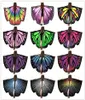 wholesale 2022 nouveau style coloré papillon ailes Pashmina filles tissu nymphe Pixie Poncho écharpe dames Halloween fée Costumes accessoire châle