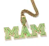 Anpassat namn Oil Regular Script Letters Pendant Halsband för män Kvinnor gåvor Cubic Zirconia Necklace Hip Hop Jewelry