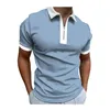 Модная стройная полоса с печеночной полосой Polos Tshirts для летних мужских окладок дизайнер сплайсинговый цвет с коротки
