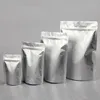 50pcs Thick Stand up Aluminum Foil Zip Lock Bag Resealable Food Moisture-proof Coffee Beans Tea Nuts Salt Meat Heat Sealing Gifts Zipper Storage Pouches