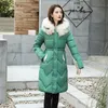 KMVEXO 2020 Autumn Winter Jacket Streetwear Women Slim Long Parkas Woman Solid Plus Size Hooded met Big Fur Dikke vrouwelijke jas T200902