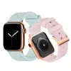 Smart Watch Stems Tryckt Silicone Watchband Laser Embonsing Fit IWatch Series 7 6 5 4 3 för Apple Watch 38 40 41 42 44 45mm Samsung 22mm armband