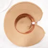 Szerokie brzegowe czapki Bow Sun Hat Foppy Women Beach Panama Straw Dome Busket Eger22