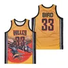 Men High School Larry Bird Springs Valley Jersey 33 Basketball ALTERNATE HipHop Color Yellow Breathable Pure Cotton For Sport Fans Hip Hop Stitched Uniform High