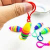 Fidget Toy Slugs articolato flessibile 3D Slug Portachiavi Giunti arricciati Alleviare lo stress Anti-ansia Giocattoli sensoriali per bambini Aldult DHL FREE Y01