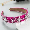 Elegant Imitation Pearl Starfish Shape Headband for Woman Vintage Sparkly Rhinestone Hairband Female Party Headpieces