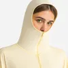 L_185 Ice Silk Ultra-Thin Yoga Coat Outdoor Sun Protection Clothing Women Hoodie UPF Rash Guards