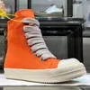 2022-Big Wide Lace Men Canvas Ankle Boots Black Street High Top Hip Hop Men's Fashion Sneakers Man Lace Up Flat Shoes