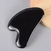 Naturalne Obsydian Gua Sha Board Black Jade Kamień Kamień Ciało Twarzy Scraping Płyta Akupunktura Masaż Relaks