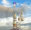 Colored glass bong 16Inches hookah tall water pipe dab oil rig bongs heavy big pink purple beaker pipe