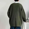 Maglione coreano moda uomo abbigliamento tinta unita girocollo oversize maglione lavorato a maglia invernale casual per streetwear L220730
