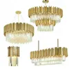 Lâmpadas pendentes Lustres de cristal de luxo para a sala de estar para sala de jantar, lâmpada de metal ajustável iluminação interna Lamparas Fixturepepe